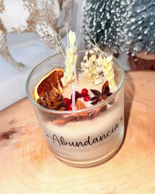 Decoración Navideña Artesanal - Vela Abundancia